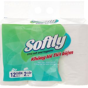 12 cuộn giấy vệ sinh không lõi Softly 2 lớp