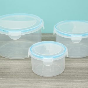 Bộ 3 hộp thực phẩm nhựa tròn Biohome